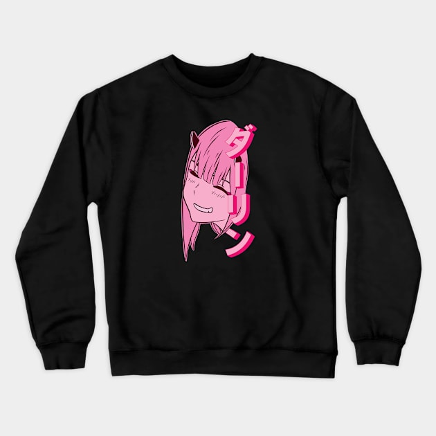 Zero Two Heh Crewneck Sweatshirt by Call me Sunshine